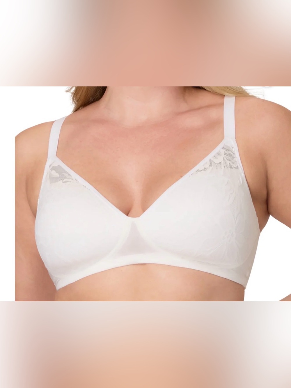 Bali White Wireless Lace-Detail Comfort Bra